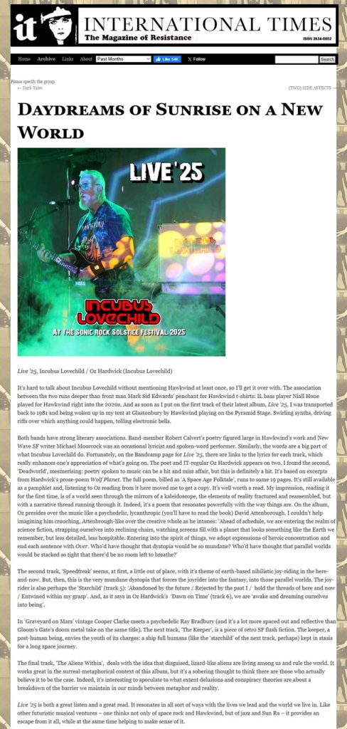 International Times Incubus Lovechild Review